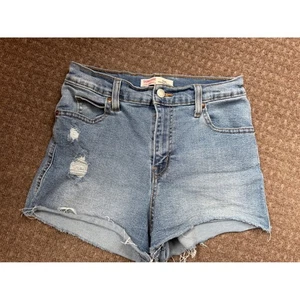 Signature Levi Strauss Heritage hoch geschnittene Jeansshorts abgenutzt roher Saum Größe 25 - Bild 1 von 5