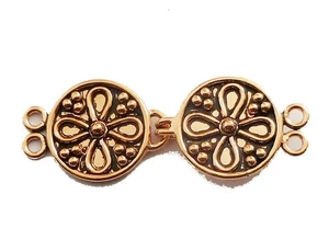 2 SET 52X19MM  BALI TOGGLE CLASP 2 STRAND ANTIQUE COPPER 381 RR - Picture 1 of 3