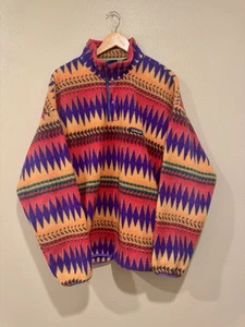 Vintage Patagonia Synchilla Snap-T Fleece Minnehaha Flame Aztec 1997 Men’s XL - Picture 1 of 12