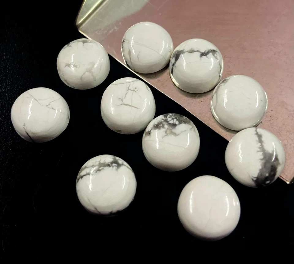 Natural Howlite Round Cabochon Gemstone 3mm–20mm Calibrated Gemstones - Image 1 of 4