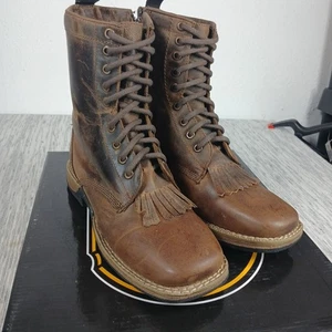  Dan Post Stiefel Kinder 3 D hellbraun Spitze /W Reißverschluss Rowan Western Cowboystiefel  - Bild 1 von 11