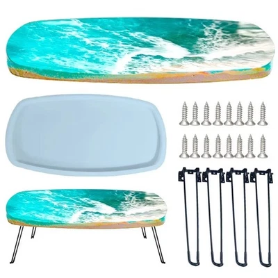 63cm Large Oval Silicone Mold for Epoxy Resin River Table DIY Tray Mould - Image 1 of 4