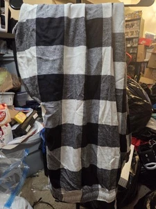 Pantalones de pijama de salón de franela azul marino antiguo para hombre talla XXXL altos negros bolsillos a cuadros - Imagen 1 de 4