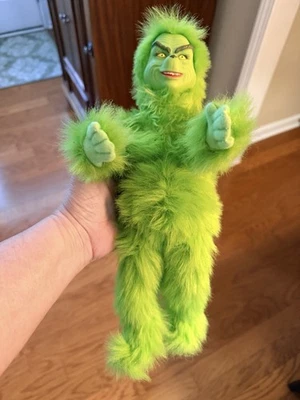 Dr Suess Grinch Stole Christmas Posable Plush Doll 2000 Playmates Talking WORKS - Image 1 of 4