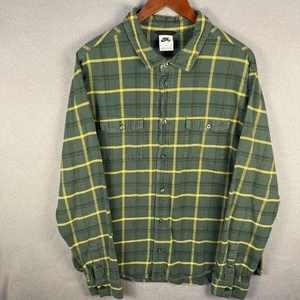 Nike SB camicia flanella uomo XL verde tasche a quadri skateboard grunge outdoor - Foto 1 di 9