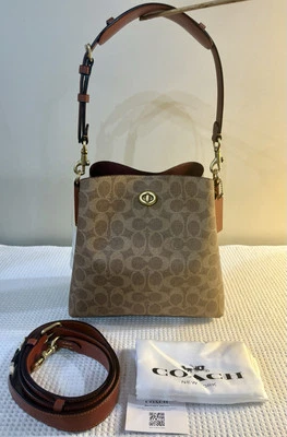 Coach Willow Bucket In Rust Tan Signature Canvas Crossbody & Shoulder MSRP $350 - Image 1 of 4