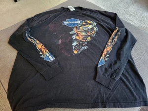 Camiseta Harley Davidson Motor Manga Larga 2XL Motor Bloque Desteñido Yuba City - Imagen 1 de 8