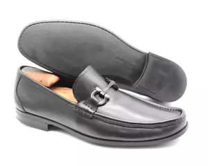 Men's Salvatore Ferragamo 'Grandioso' Black Leather Loafers Size US 11 - 2E - Picture 1 of 8