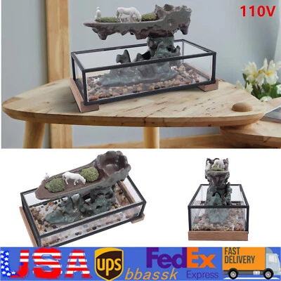 Desktop Rockery Waterfall Fountain Aquariums and Stones Ornament Home Office - Image 1 of 4
