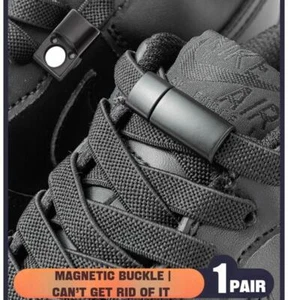 Magnetic No-tie Elastic Shoelaces – Quick Lock Laces for Sneakers & Boots - Picture 1 of 34