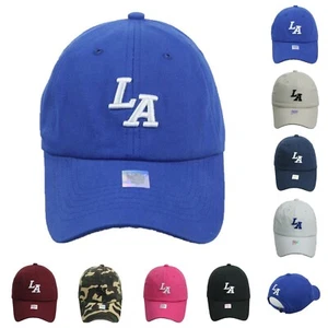 Dad Hat Plain Baseball Cap Fashion Casual Solid Hats LA Los Angeles Cotton Caps - Picture 1 of 29