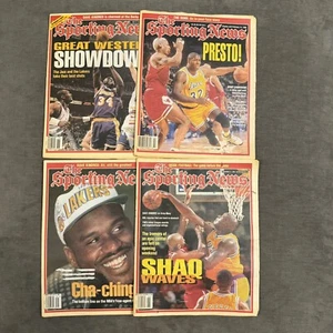 The Sporting News Shaq Oneil Magic Johnson LA Lakers NBA Basketball 96 97 Vtg - Picture 1 of 14