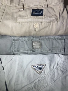 (3) Columbia Men's PFG Cargo Shorts Khaki Size 40w | Nautica & XL PFG - Picture 1 of 8