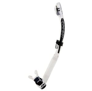 Cressi Alpha Ultra Dry Snorkel for Snorkelling and Diving Clear & Black - Adult