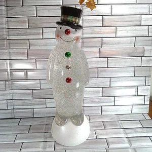 HALLMARK MERRY MAGIC SNOWMAN LIGHTED LARGE 18" COLOR CHANGE SNOW GLOBE 2009 Box - Picture 1 of 18