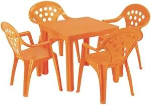 Children's Outdoor & Indoor Table & Chair Set - 4 Chairs, 4 colors Made in Italy - Picture 1 of 16
