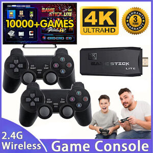 10000+ 4K HDMI TV Video Game Stick Retro Gaming Console w/ 2 Wireless Controller