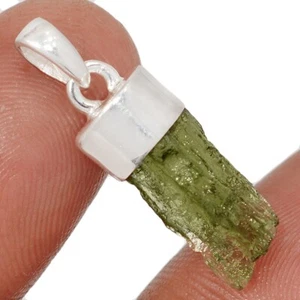 Natural Genuine Czech Moldavite 925 Sterling Silver Pendant Jewelry CP67393 - Picture 1 of 1