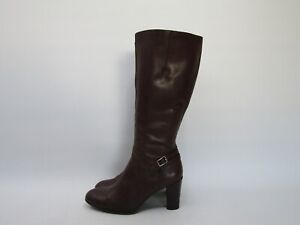 NATURALIZER Womens Size 8.5 M Brown Leather Zip Buckle Knee High Fashion Boots