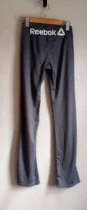 Reebok Leggings XXS Gray Black Logo Spell Out REEBOK Workout Athletic - Picture 1 of 5