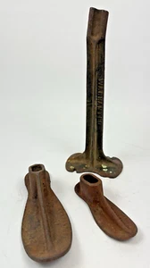 Vintage Cast Iron Warranted Cobblers Anvil & 2 Shoe Forms 14" - Picture 1 of 8