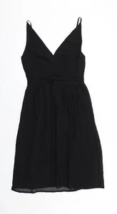 VERO MODA Womens Black Polyester Blend Fit & Flare Size XS V-Neck - Picture 1 of 10
