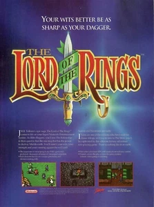 VINTAGE 1994 Herr der Ringe SNES Sega Genesis Videospiel Druck Anzeige - Bild 1 von 1