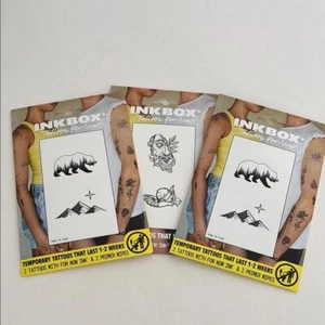 Set of Three (3) Inkbox Temporary Tattoos Last 1-2 Weeks Factory Sealed Nature - Picture 1 of 10