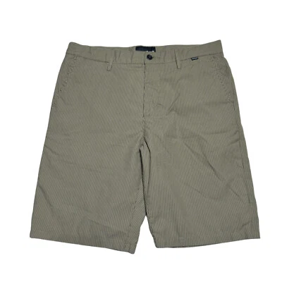 Pantalones Cortos Hurley Walk Para Hombres 32 Caqui Rayas Chino Frente Plano Informales Exterior Foto 1 de 4