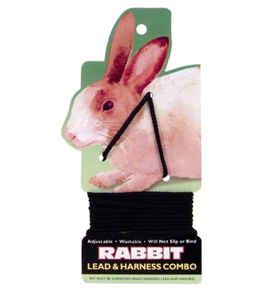 JACKS MFG 4 ft. foot RABBIT LEASH & HARNESS COMBO adjustable washable No slip or bind PET
