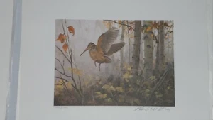 RUFFED GROUSE CONSERVATION STAMP PRINT AMERICAN WOODCOCK BY KEN CARLSON - Picture 1 of 2