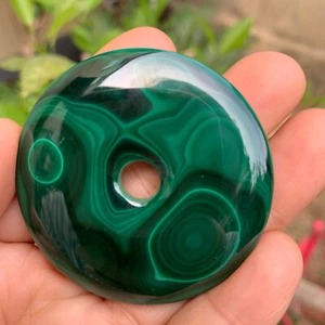 53g Natural Gloss Peacock Stone Transparent Round Pendant Mineral Sample - Picture 1 of 9