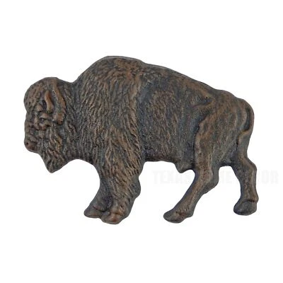 American Bison Buffalo Wall Decor Plaque Cast Iron Figurine Rustic Brown 7 x 5" - Image 1 of 3