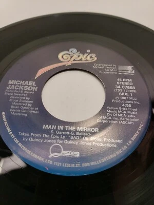 Michael Jackson - Man In The Mirror 45RPM Single Stereo Epic Records 1987 Foto 1 de 4