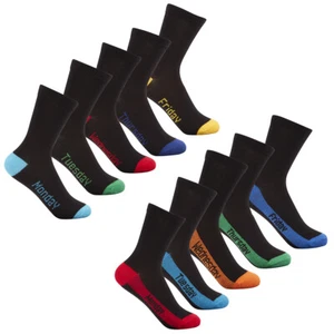 Boys Colourful Design Multipack School Everyday Comfy Cotton Rich Weekday Socks - Picture 1 of 5