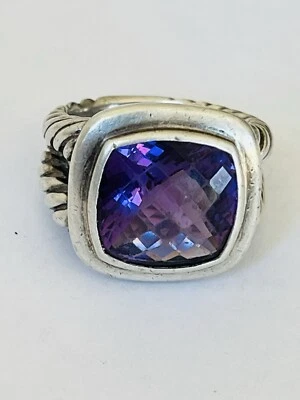 Anillo pesado David Yurman plata de ley 925 amatista albión talla 7 Foto 1 de 4