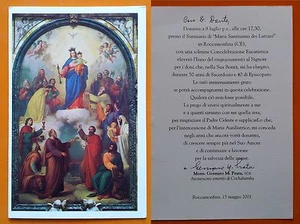 Roccamonfina 2001: Autografo Mons. Gennaro M. Prata Arcivescovo - Foto 1 di 1