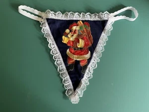 New Womens CHRISTMAS SANTA CLAUS St Nick String Thong Underwear - Picture 1 of 1