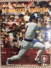 AUTOGRAPHED 1992 PAUL MOLITOR BREWERS YEARBOOK HOF Signed
