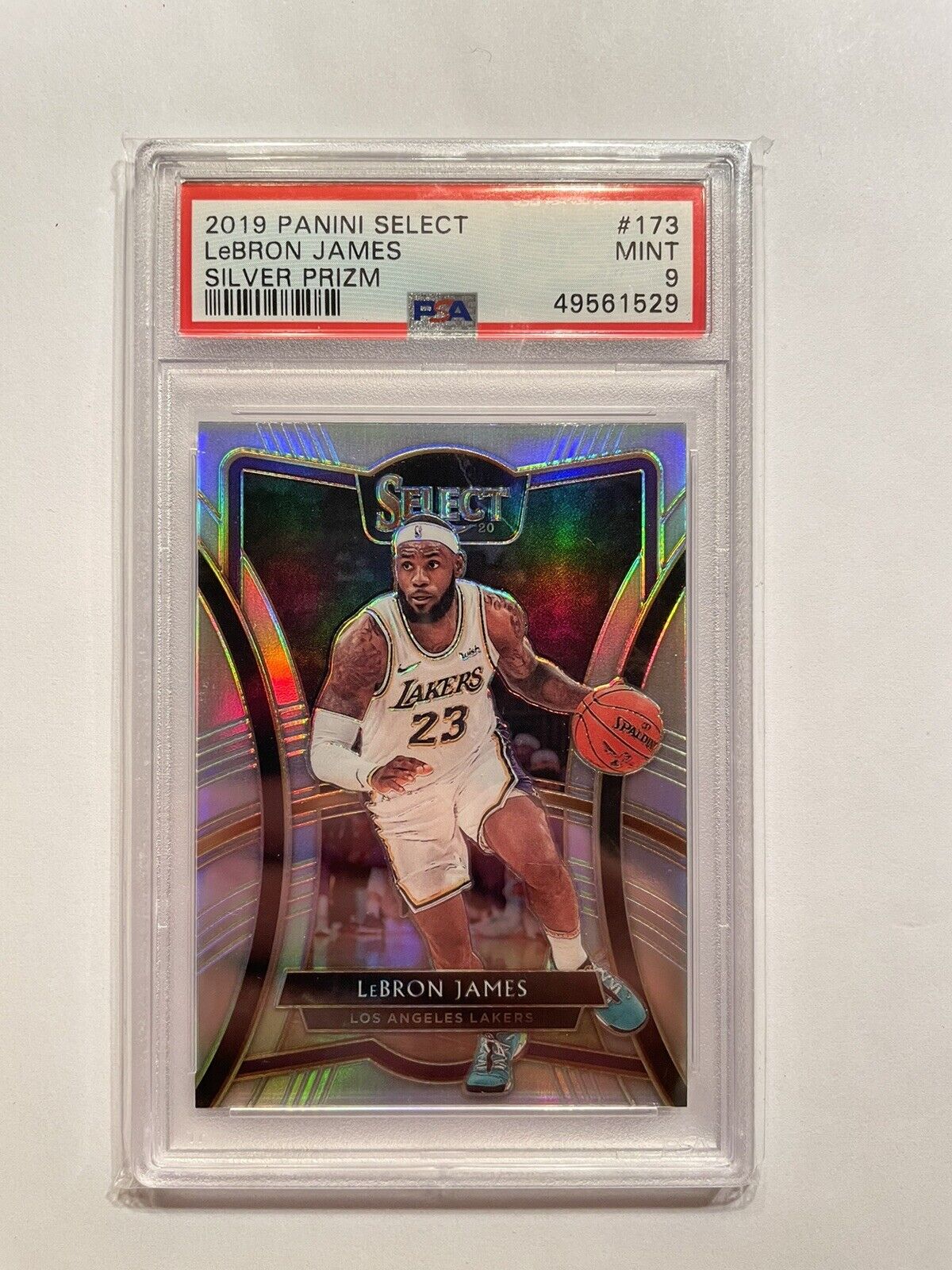 2019/20 Panini Select LEBRON JAMES SILVER PRIZM LAKERS #173 PSA 9 MINT