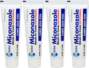 Globe (4 Pack) Miconazole Nitrate 2% Antifungal Cream, Cures Most Athletes Foot - Picture 1 of 12