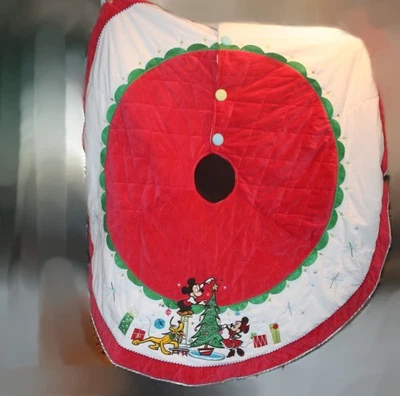 Vtg. Disney Gang Christmas Holiday Decorations 48" Round Tree Skirt - Image 1 of 4