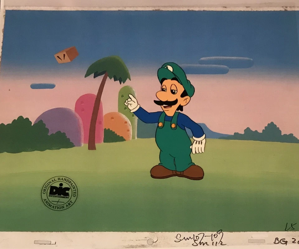 Mario Brothers Original Animation Production Art Cel DIC ENT - Image 1 of 1