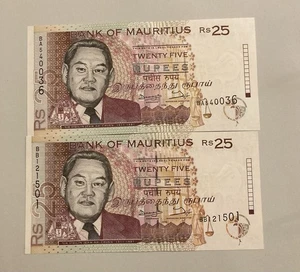 Banknote, Mauritius, 25 Rupees, Prefix BB121501 BA540036 (1674) - Picture 1 of 2