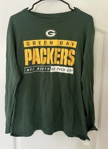 Green Bay Packers T Shirt Men's Large Green Long Sleeve NFL Football NFC - Picture 1 of 4