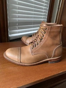 OAK STREET BOOTMAKERS 9.5D CAP TOE TRENCH BOOTS NATURAL CHROMEXCEL 9.5 D - Picture 1 of 24