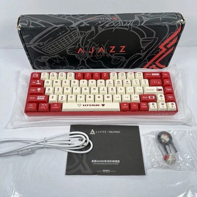 AJAZZ AK680 65% Wired HotswapMechanical Gaming Keyboard Red Switch - Red/White - Image 1 of 4