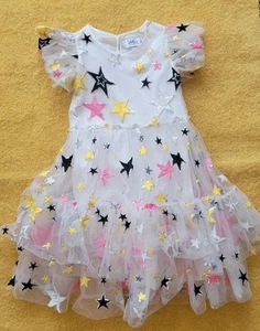 Lola & the boys Girls size 14 SHOOTING STARS CELESTIAL TULLE DRESS - Picture 1 of 8
