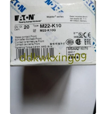 2PCS NEW EATON MOLELLER Auxiliary contact M22-K10 - Image 1 of 4