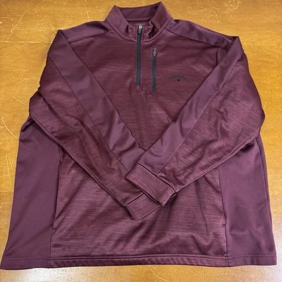 Suéter Callaway Para Hombres 2XL Rojo Golf Pullover 1/4 Cremallera Manga Larga Rendimiento Foto 1 de 4